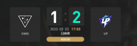 2022英雄联盟职业联赛春季赛常规赛2月23日比赛结束 UP 2-1 OMG、V5 2-0 EDG